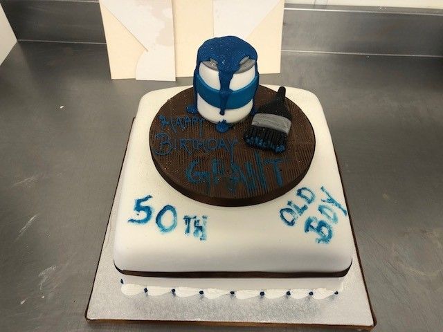 Paint Tin 50th Birthday Cake: Swipe To View More Images