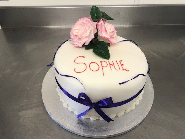 Sophie's Birthday Cake, Simple White Fondant: Swipe To View More Images